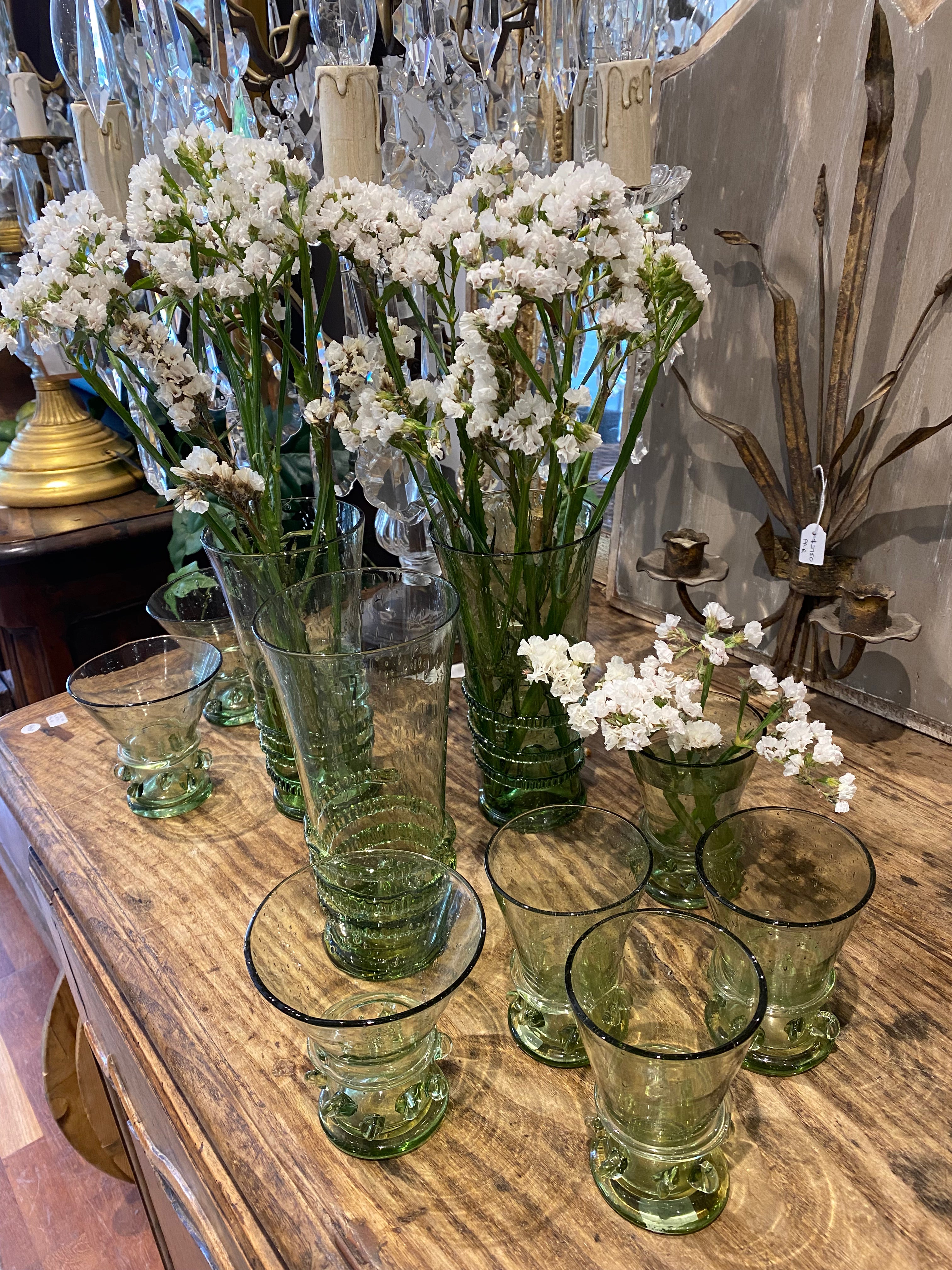 Vase green glass
