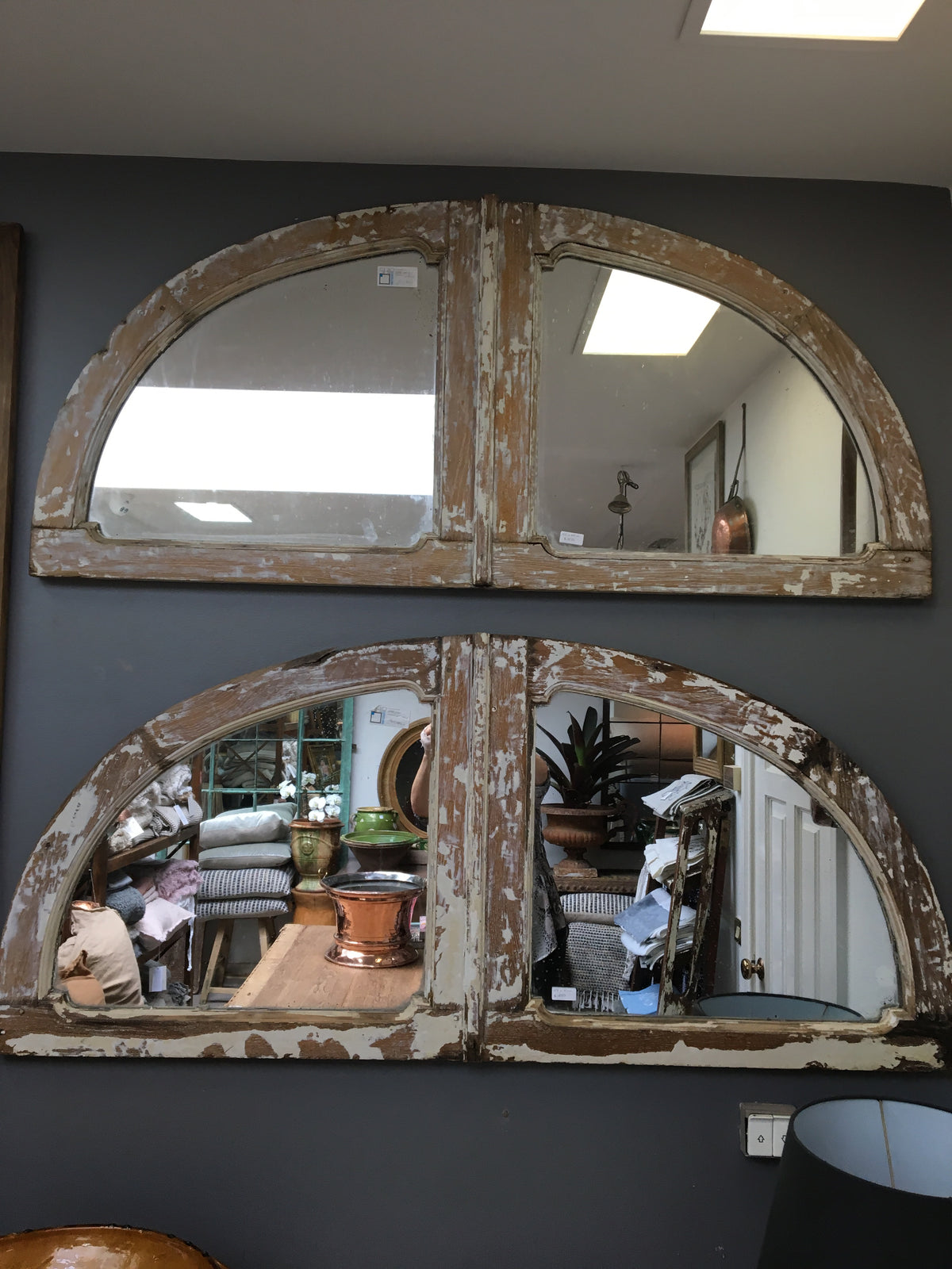 ✅Timber arched mirror