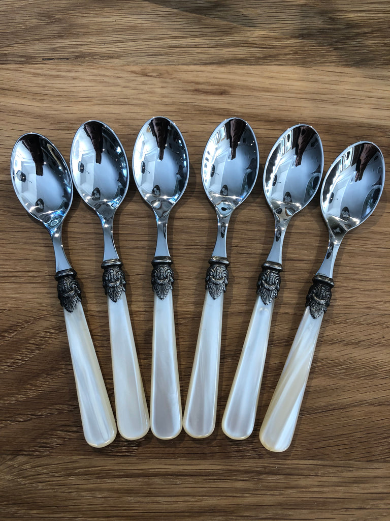 Italian set of 6 teaspoons - Ivory Naples