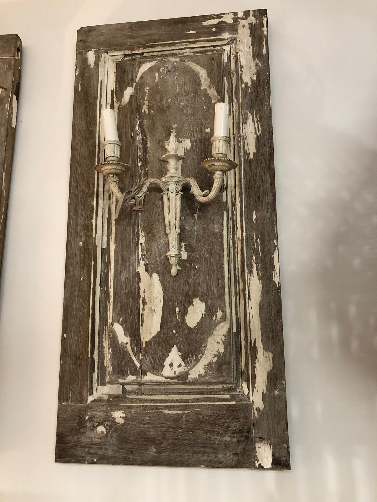 Wall panel sconce pair