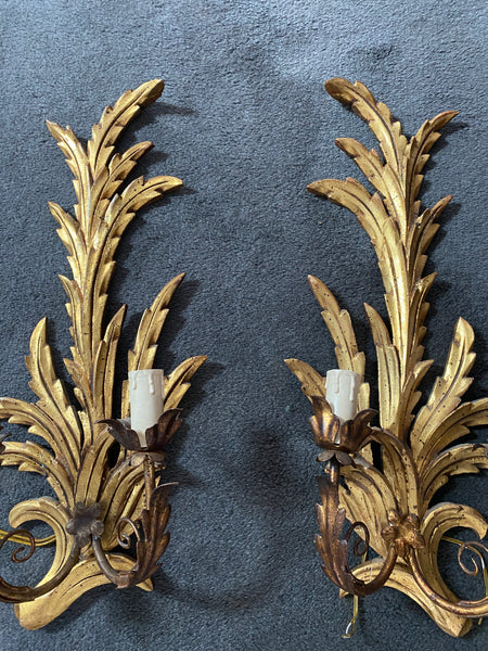 Wall sconce French gilt pair