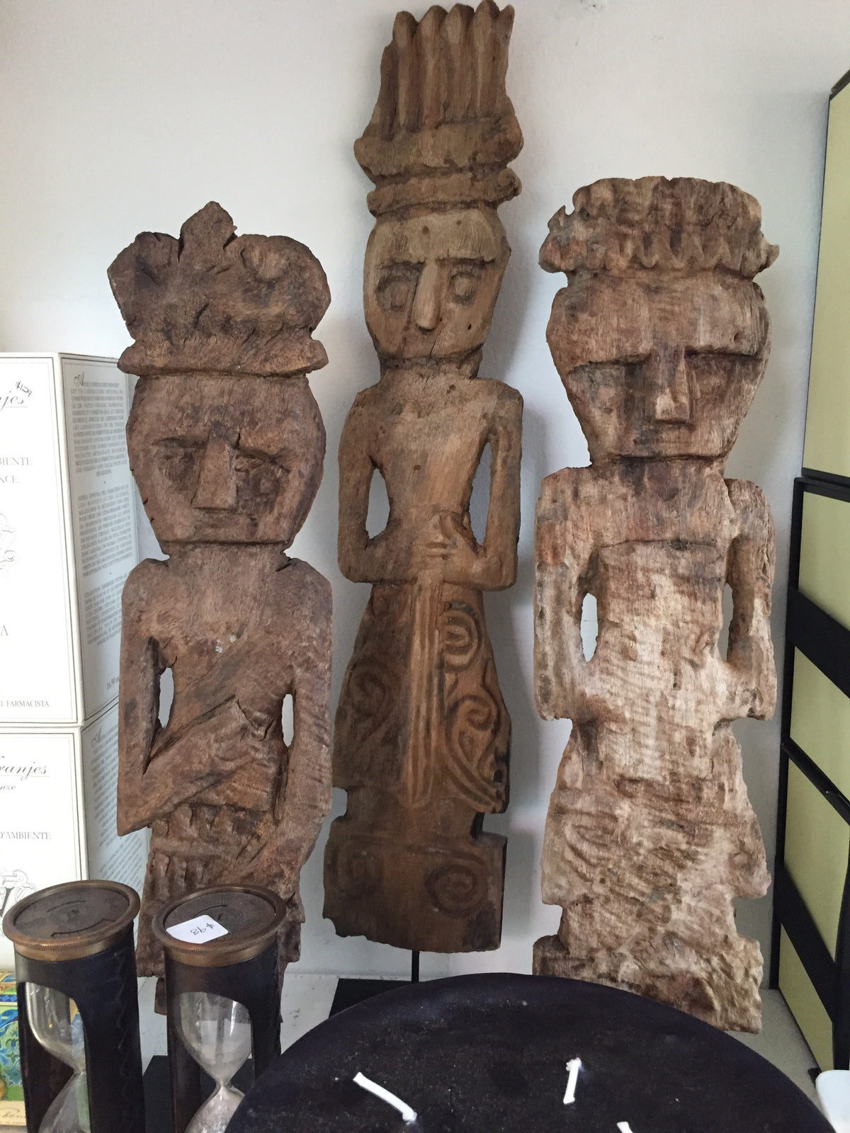 Timber carving on stand